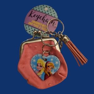 5/$25 Personalized Norma Pink Snap Purse Frozen Keychain with Tassel